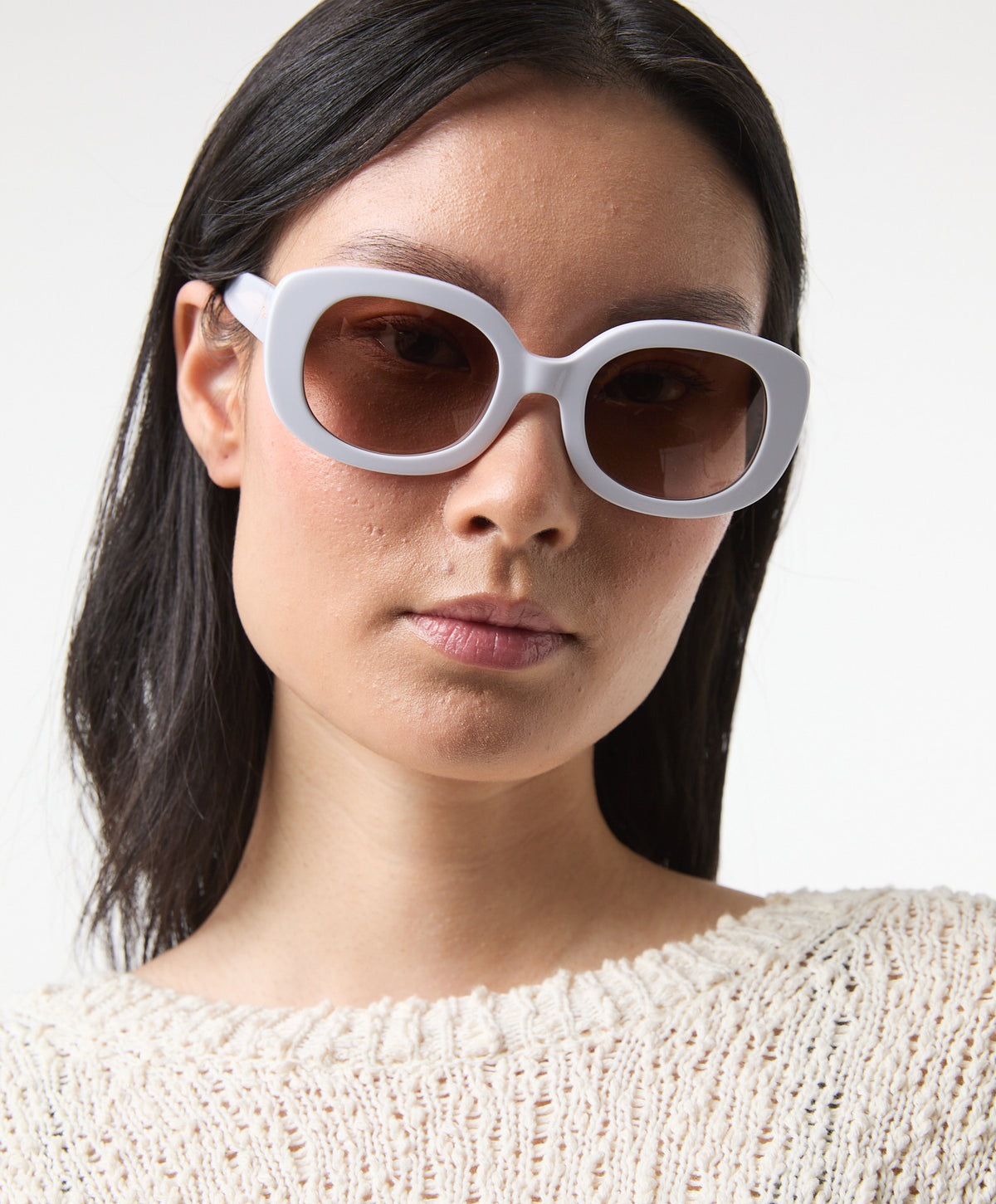 Maj White Sunglasses